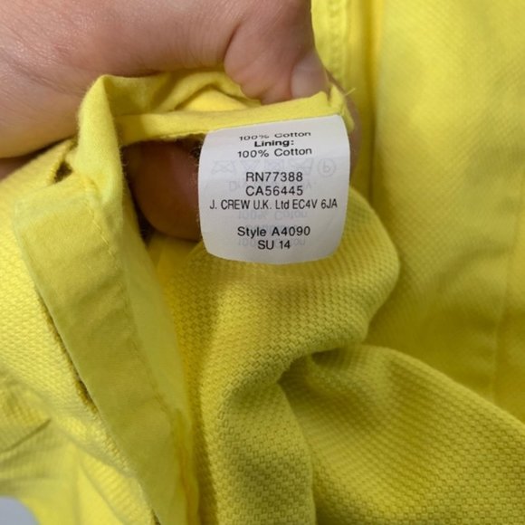 J. Crew Yellow Cotton Piqué Lace Dress Size 4 - Picture 4 of 5